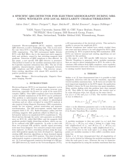 a specific qrs detector for electrocardiography during mri: using