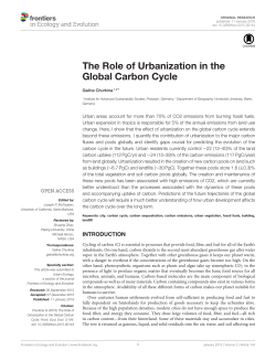 The Role of Urbanization in the Global Carbon Cycle