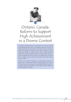 Ontario, Canada: Reform to Support High Achievement