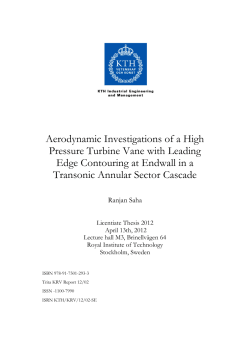Aerodynamic Investigations of a High Pressure Turbine Vane