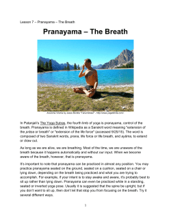 Lesson 7 The Breath Pranayama The Breath