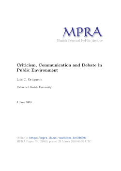 Criticism, Communication and Debate in Public Environment