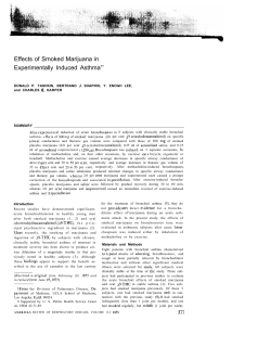 Effects of Smoked Marijuana in Experimentally Induced Asthma&rdquo;`