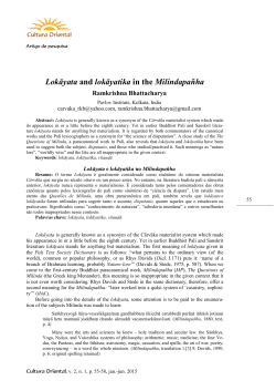 Lokāyata and lokāyatika in the Milindapa&ntilde;ha
