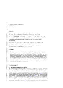 Diffusion of vacancies in metal surfaces: theory - Instituut