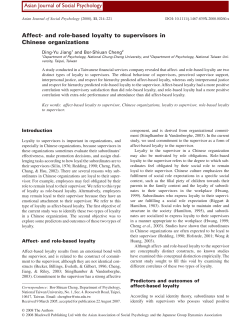 Affect- and role-based loyalty to supervisors in Chinese