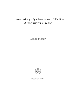 Inflammatory Cytokines and NFκB in Alzheimer`s disease