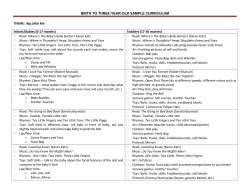 birth to three-year-old sample curriculum