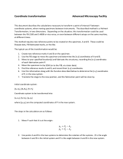 Coordinate transformation Advanced Microscopy Facility