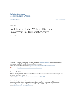Justice Without Trial: Law Enforcement in a Democratic Society