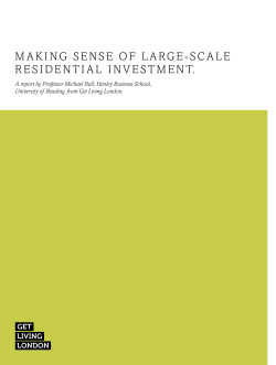 Making sense of large-scale residential investMent.