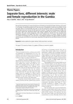 Separate lives, different interests: male and female reproduction in