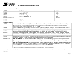 PATIENT CARE TECHNICIAN PREREQUISITES