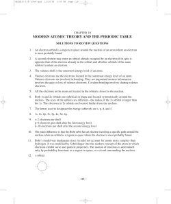 MODERN ATOMIC THEORY AND THE PERIODIC TABLE
