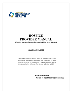 hospice provider manual
