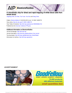 A microfluidic chip for direct and rapid trapping of white blood cells