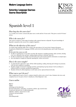 Spanish level 1