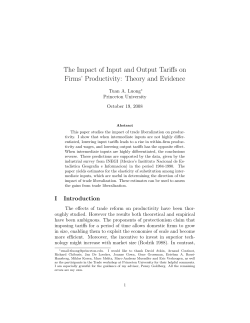 The Impact of Input and Output Tariffs on Firms` Productivity: Theory
