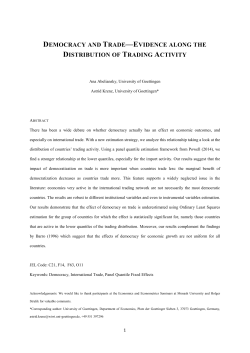 DEMOCRACY AND TRADE&mdash;EVIDENCE ALONG THE