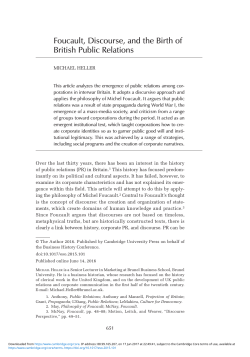 Foucault, Discourse, and the Birth of British Public Relations