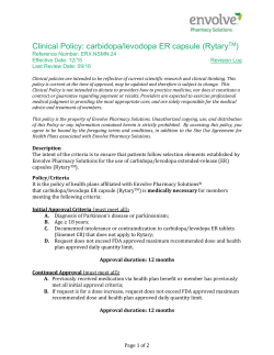 Clinical Policy: carbidopa/levodopa ER capsule (RytaryTM)