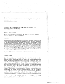 ACOUSTIC COMMUNICATION SIGNALS OF MYSTICETE WHALES