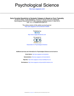 Early occipital sensitivity to syntactic category is