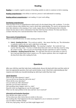 Reading Questions