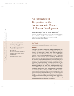 An interactionist perspective on the socioeconomic context of human