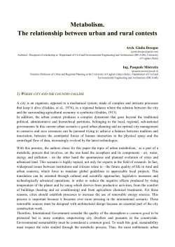 Metabolism. The relationship between urban and rural contests