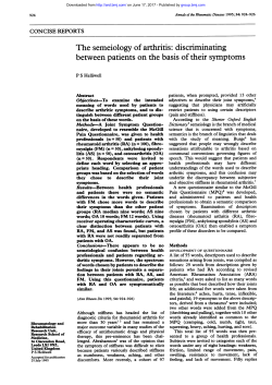 The semeiology of arthritis: discriminating