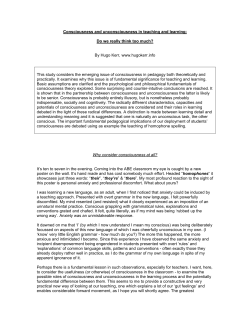 Consciousness and unconsciousness in teaching and