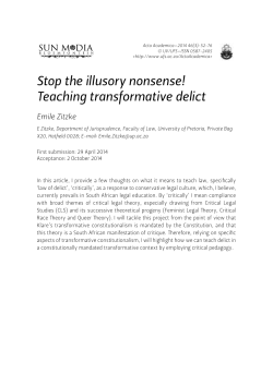 Stop the illusory nonsense! Teaching transformative delict