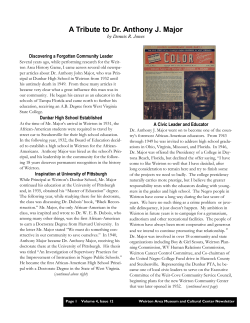 A Tribute to Dr. Anthony J. Major