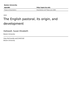 The English pastoral, its origin, and development