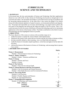 Science Syllabus: English Medium