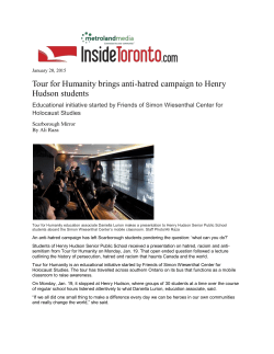 Tour for Humanity brings anti-hatred campaign to Henry Hudson