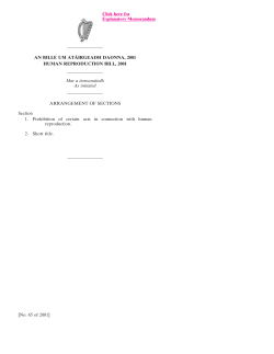 Human Reproduction Bill 2001 as initiated and Explanatory