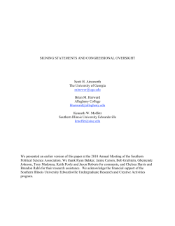 SIGNING STATEMENTS AND CONGRESSIONAL OVERSIGHT