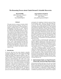 The Reasoning Process about Claude Bernard`s Scientific - IA