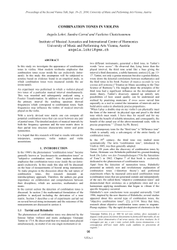 COMBINATION TONES IN VIOLINS Angela Lohri, Sandra Carral