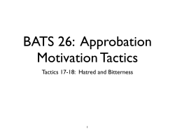 BATS 26: Approbation Motivation Tactics