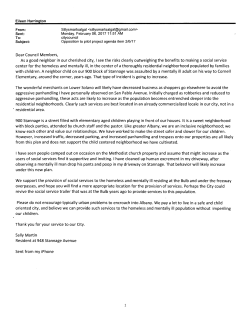 Dear Council Members, As a good neighbor in