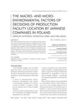 THE MACRO- AND MICRO- ENVIRONMENTAL FACTORS OF DECISIONS OF