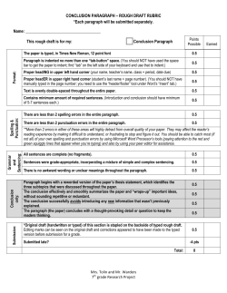 CONCLUSION PARAGRAPH