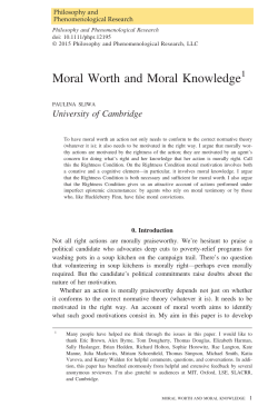 Moral Worth and Moral Knowledge
