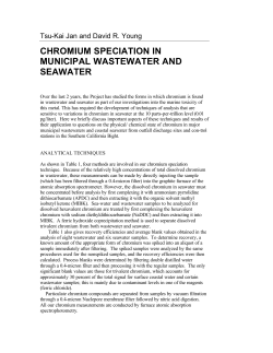 Chromium Speciation in Municipal Wasewater and Seawater