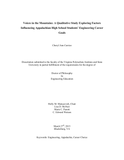 A Qualitative Study Exploring Factors Influencing Appalachian High