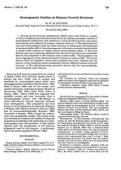 Homogeneity Studies on Human Growth Hormone