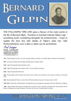 THE FOLLOWING TIME LINE gives a flavour of the main events in